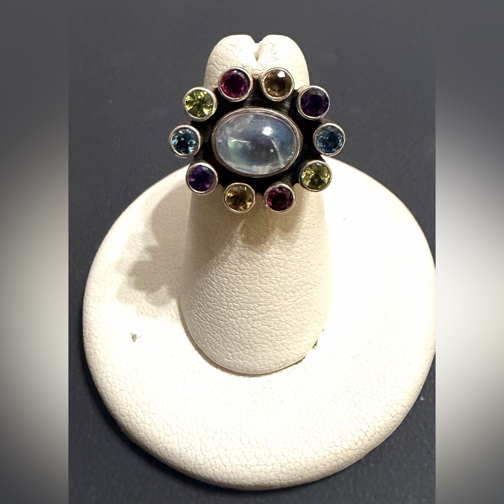 Nicky Butler Sterling Silver Moonstone Multi Gemstone Ring 65$